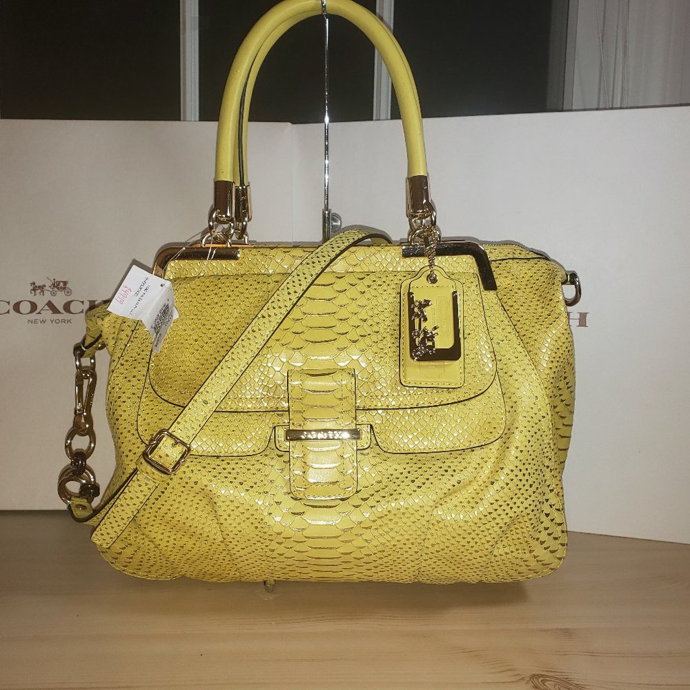 NWT Coach  Limited Edition Madison Pinnacle Lily Python Leather Satchel